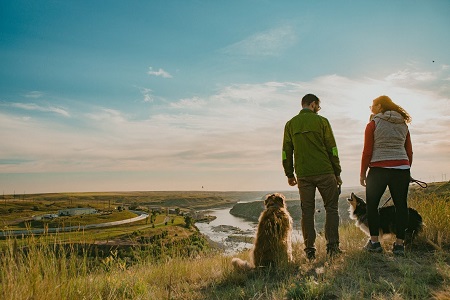 Walking in Great Falls, Montana. 