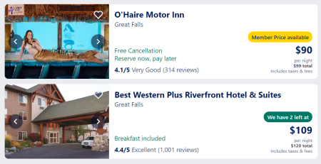 Great Falls hotels